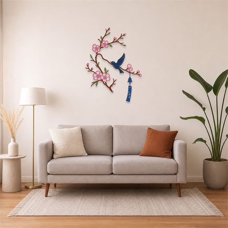Buddha Stones Bird and Blossom Branch Iron Meaningful Symbols Wall Art - image 26