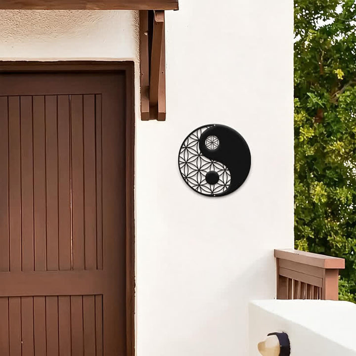 Buddha Stones Minimalist Yin Yang Balance Iron Metal Wall Decor - image 7