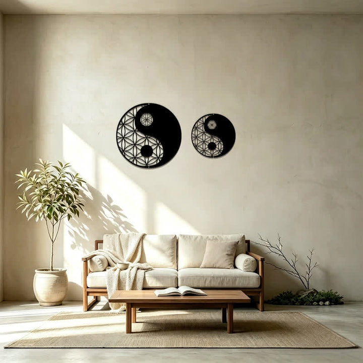 Buddha Stones Minimalist Yin Yang Balance Iron Metal Wall Decor - image 10
