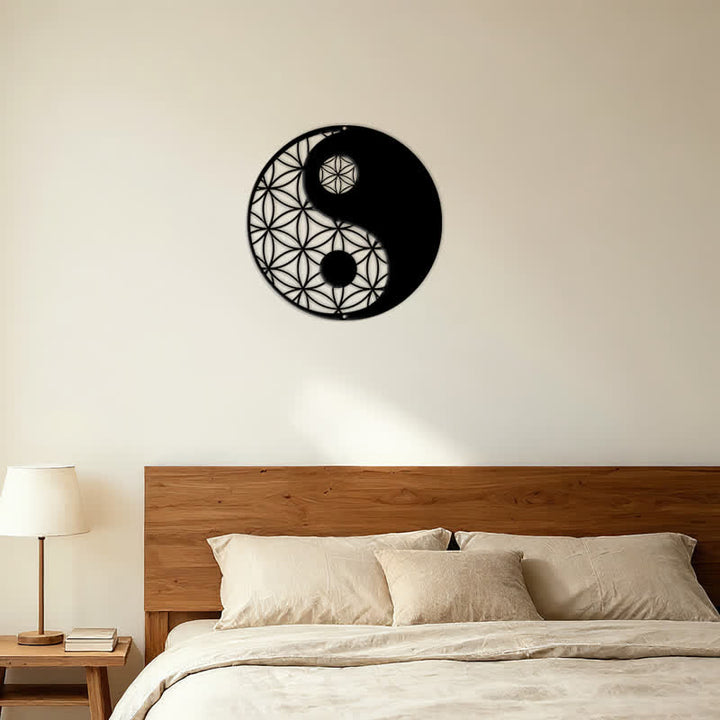 Buddha Stones Minimalist Yin Yang Balance Iron Metal Wall Decor - image 13