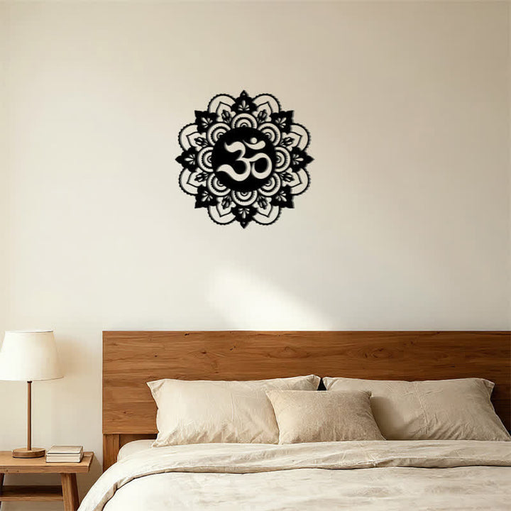 Buddha Stones Sacred OM Mandala Mindfulness Round Iron Metal Wall Decor - image 11