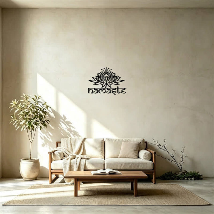 Buddha Stones Black Lotus Namaste Peace Metal Iron Wall Decor - image 14
