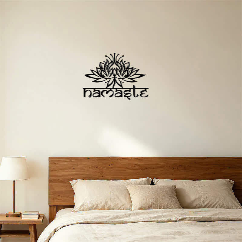 Buddha Stones Black Lotus Namaste Peace Metal Iron Wall Decor - image 11