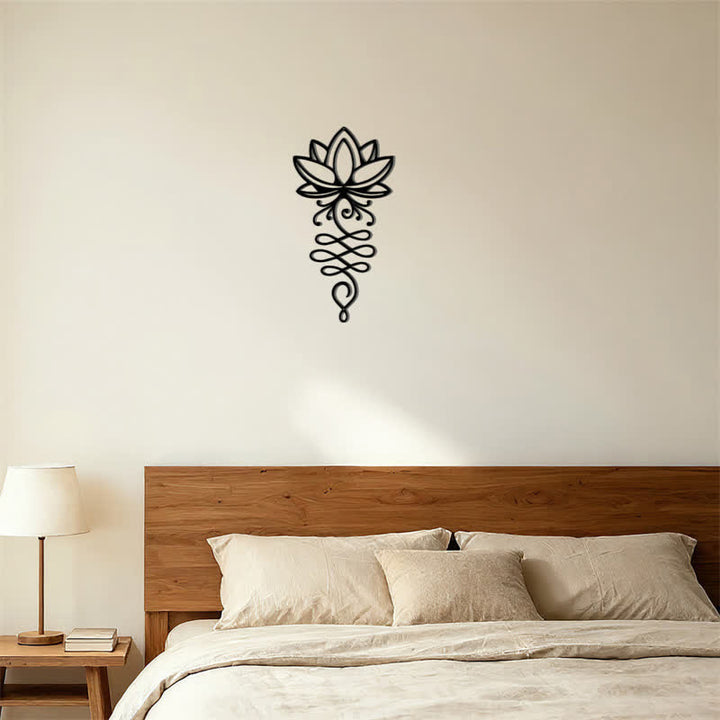 Buddha Stones Metal Lotus Enlightenment Minimalist Wall Hanging Iron Meaningful Symbols Wall Art - image 12