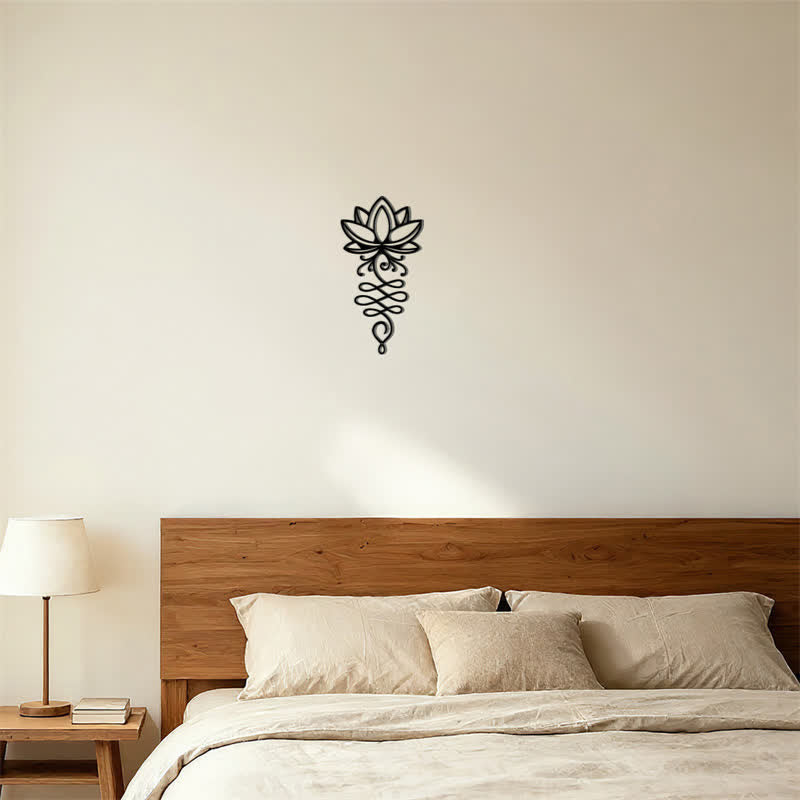 Buddha Stones Metal Lotus Enlightenment Minimalist Wall Hanging Iron Meaningful Symbols Wall Art - image 5
