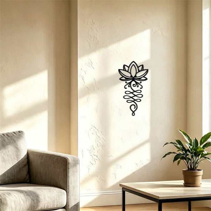 Buddha Stones Metal Lotus Enlightenment Minimalist Wall Hanging Iron Meaningful Symbols Wall Art - image 9