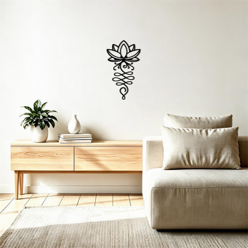 Buddha Stones Metal Lotus Enlightenment Minimalist Wall Hanging Iron Meaningful Symbols Wall Art - image 11