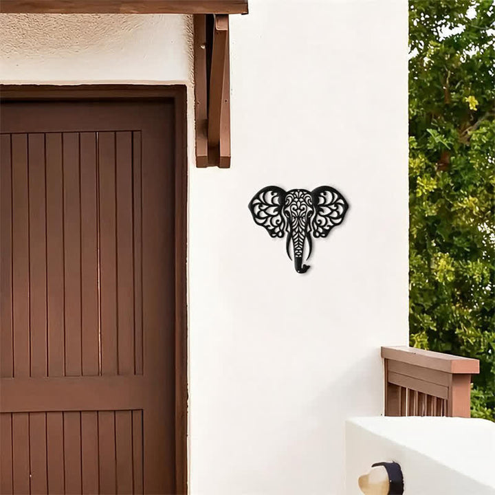 Buddha Stones Sacred Elephant Iron Metal Wall Decor Of Wisdom - image 7