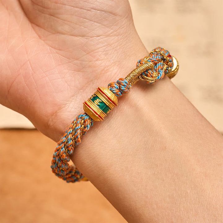 Buddha Stones Om Mani Padme Hum Tibetan Fu Character Hand-Woven Wisdom Bracelet - image 9