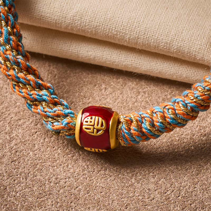 Buddha Stones Om Mani Padme Hum Tibetan Fu Character Hand-Woven Wisdom Bracelet - image 10