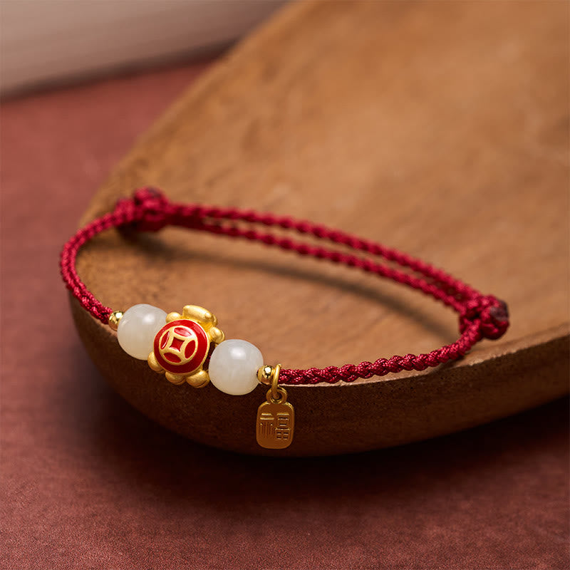 Buddha Stones Turtle Red String Hand-Woven Strength Bracelet - image 1