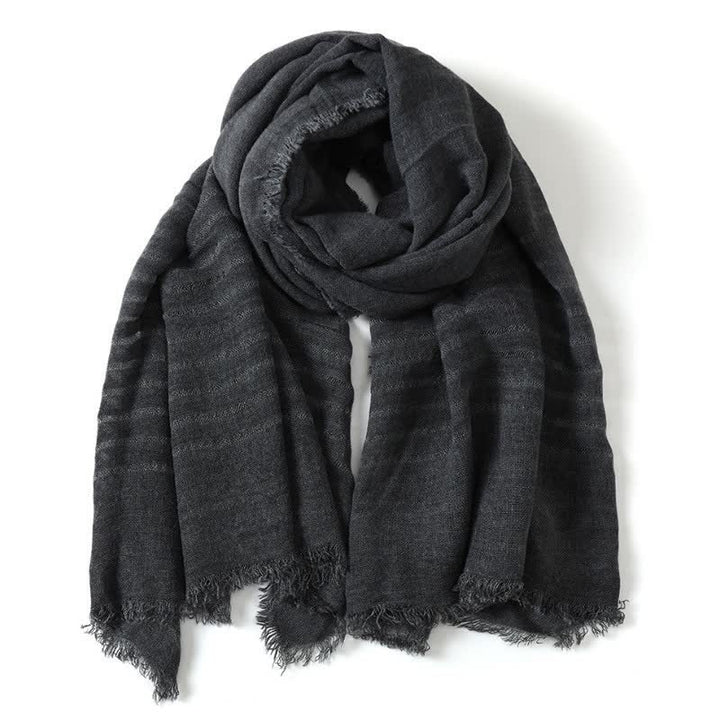 Buddha Stones Spring Fall Artful Textured Everyday Men's Scarf - Black - image 4