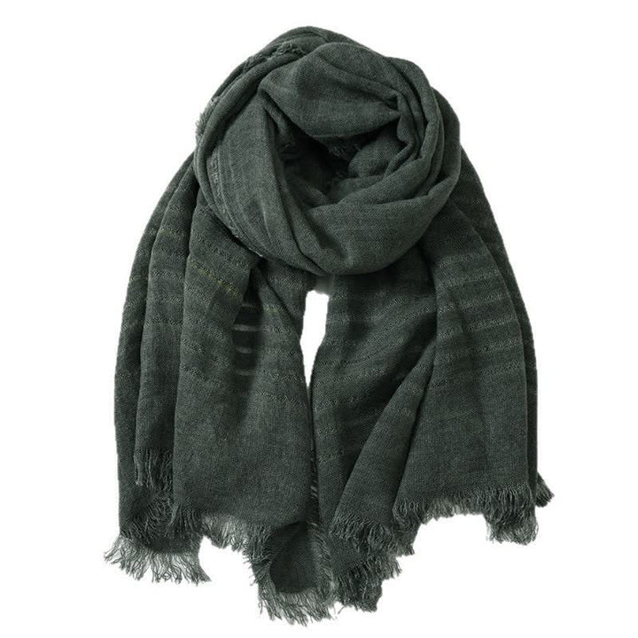 Buddha Stones Spring Fall Artful Textured Everyday Men's Scarf - DarkOliveGreen - image 12