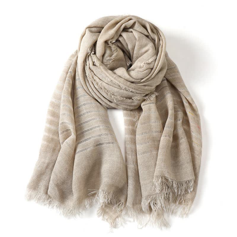 Buddha Stones Spring Fall Artful Textured Everyday Scarves - Beige - image 8