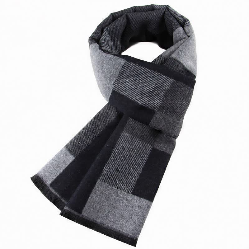 Buddha Stones Fall Winter Classic Plaid Tassel Cozy Rectangular Scarves - DimGray - image 4