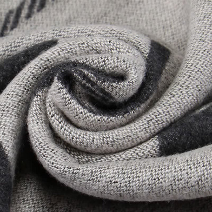 Buddha Stones Fall Winter Urban Stripe Tassel Warm Wrap Men's Scarf - image 17