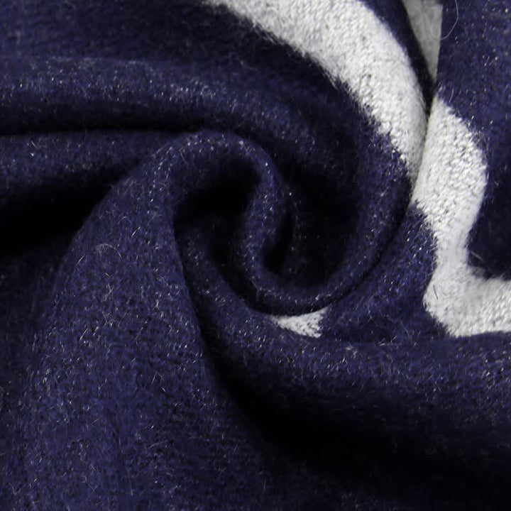 Buddha Stones Fall Winter Urban Stripe Tassel Warm Wrap Scarves - image 6