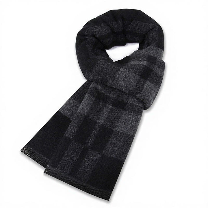 Buddha Stones Fall Winter Classic Grey Plaid Fringe Cozy Scarves - Gray Black Plaid - image 6