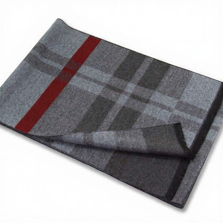 Buddha Stones Fall Winter Classic Grey Plaid Fringe Cozy Scarves - image 11