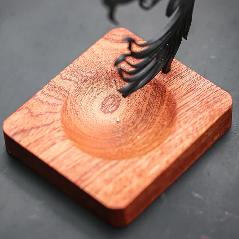Buddha Stones Wooden Base Koi Fish Success Zen Incense Burner - image 9