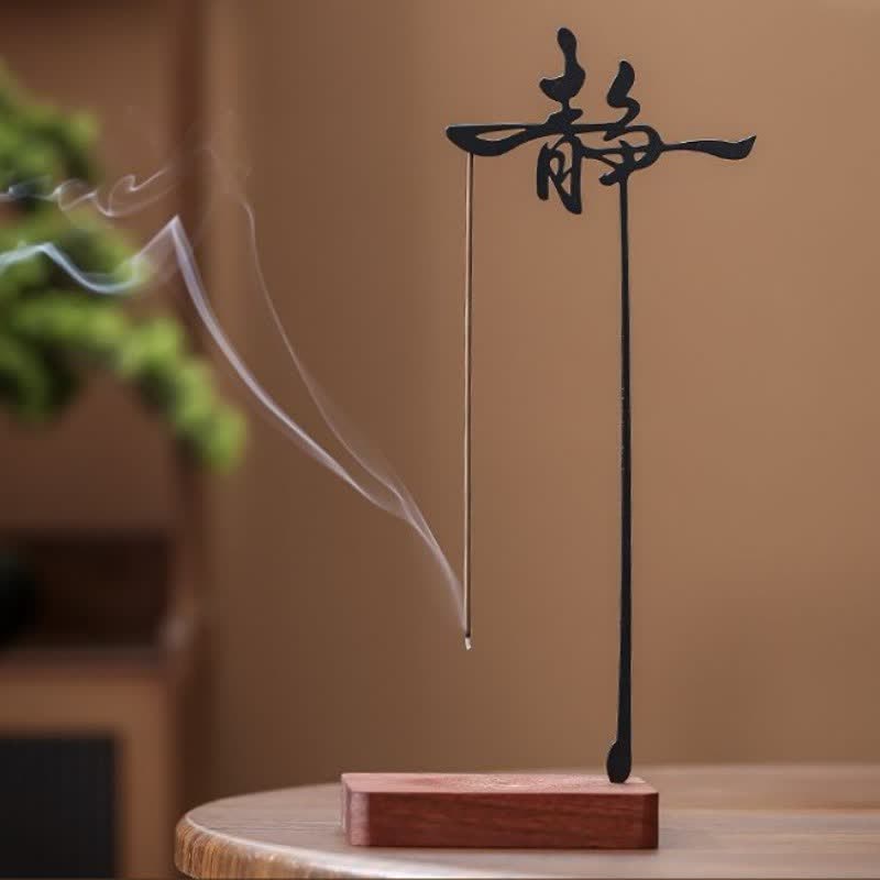 Buddha Stones Lotus Enlightenment Hanging Wood and Iron Incense Burner - Quiet - image 5