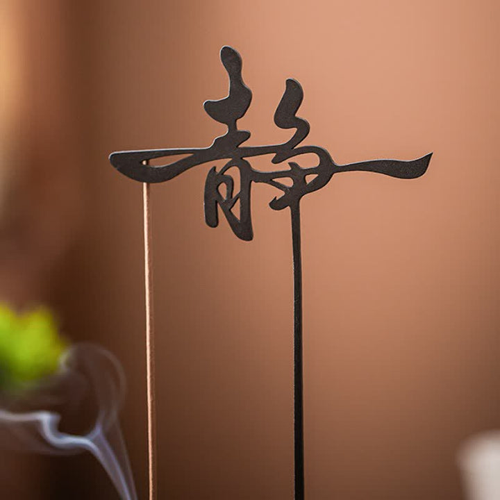 Buddha Stones Lotus Enlightenment Hanging Wood and Iron Incense Burner - image 7