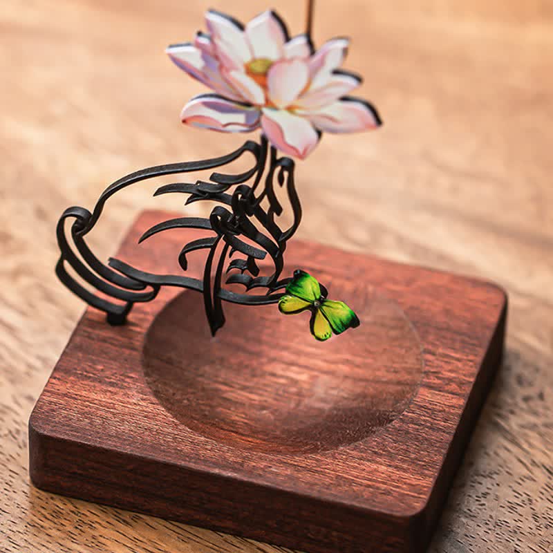 Buddha Stones Hand Lotus Butterfly Enlightenment Upright Incense Burner - image 5