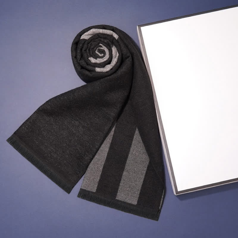 Buddha Stones Fall Winter Classic Check Pattern Soft Knit Commuter Scarves - Black Striped - image 10