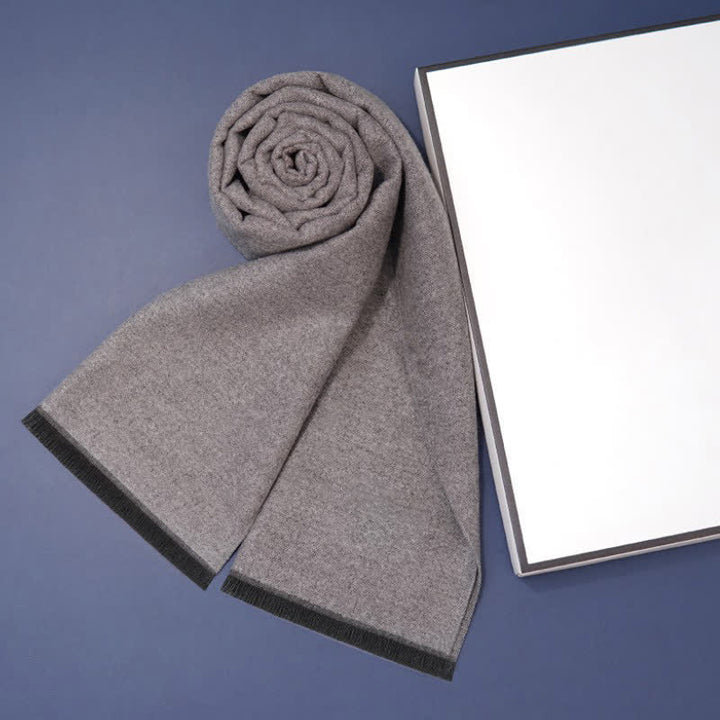 Buddha Stones Fall Winter Classic Check Pattern Soft Knit Commuter Scarves - Gray - image 12