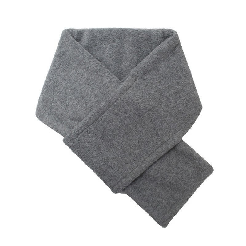 Buddha Stones Fall Winter Plush Cross Front Neck Warmer Minimalist Scarves - Gray - image 14