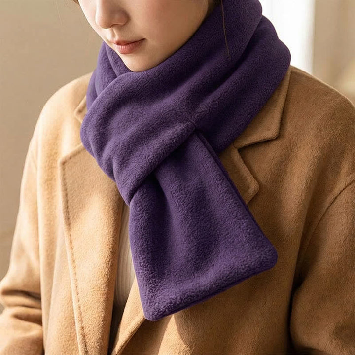 Buddha Stones Fall Winter Plush Cross Front Neck Warmer Minimalist Scarves - RebeccaPurple - image 24