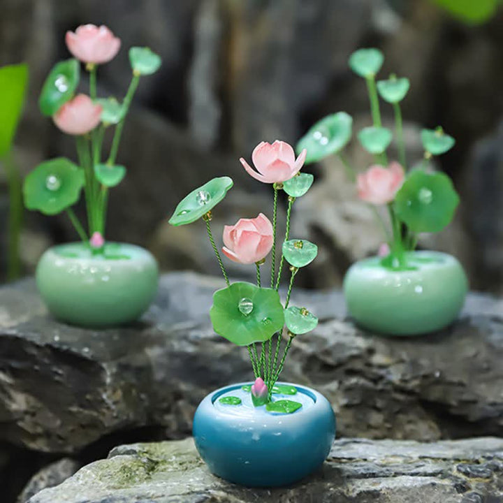 Buddha Stones Resin Lotus Purity Teardrop Fragrance Jar Mindful Living Decor - image 11