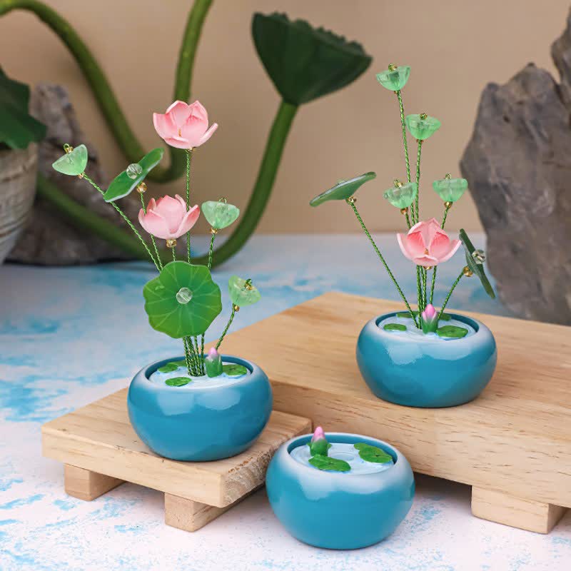 Buddha Stones Resin Lotus Purity Teardrop Fragrance Jar Mindful Living Decor - image 9