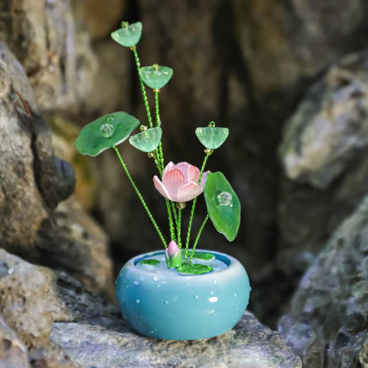Buddha Stones Resin Lotus Purity Teardrop Fragrance Jar Mindful Living Decor - Blue - One Lotu - image 8