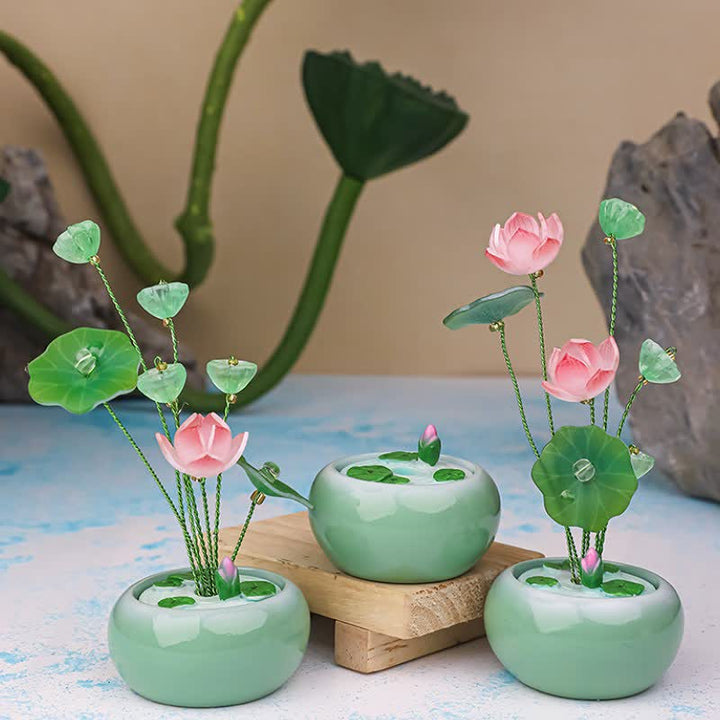 Buddha Stones Resin Lotus Purity Teardrop Fragrance Jar Mindful Living Decor - image 6