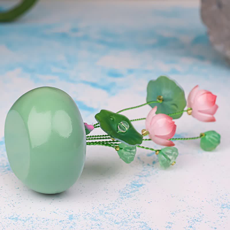 Buddha Stones Resin Lotus Purity Teardrop Fragrance Jar Mindful Living Decor - image 1