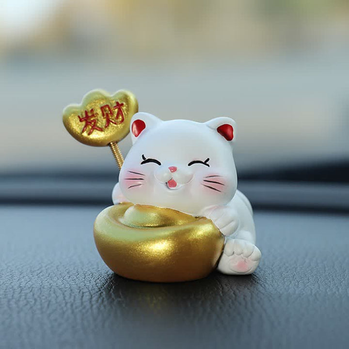Buddha Stones Prosperity Lucky Cat Fortune Bag Resin Cute Animal Decor - Prosperity - image 6