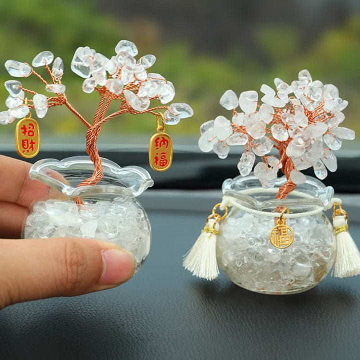 Buddha Stones Wire Wrapped Crystal Money Tree Dashboard Ornament Wealth & Fortune Symbols - image 15
