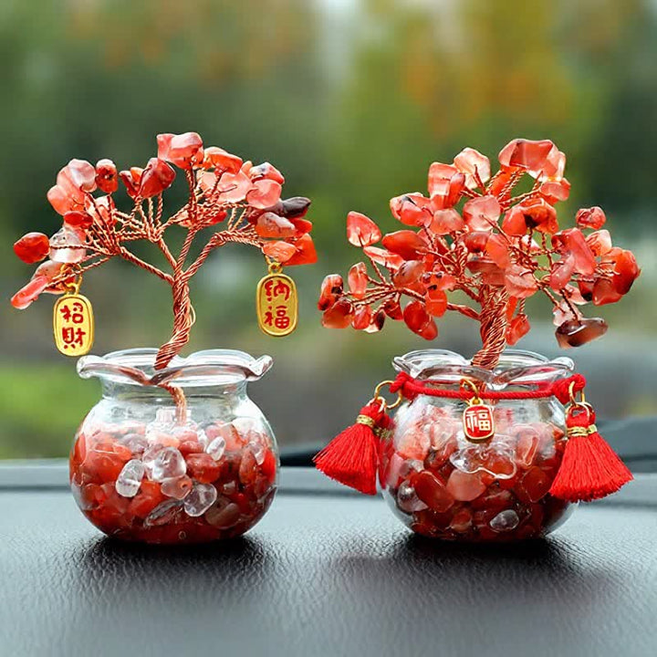 Buddha Stones Wire Wrapped Crystal Money Tree Dashboard Ornament Wealth & Fortune Symbols - image 22