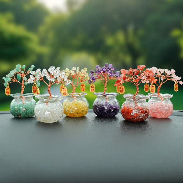 Buddha Stones Wire Wrapped Crystal Money Tree Dashboard Ornament Wealth & Fortune Symbols - All - Lucky Fortune - image 28