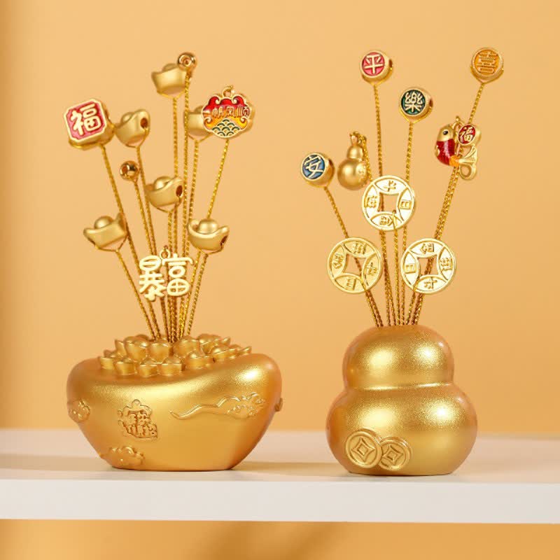 Buddha Stones Golden Ingot Treasure Bowl Good Fortune Tabletop Wealth & Fortune Symbols - image 9