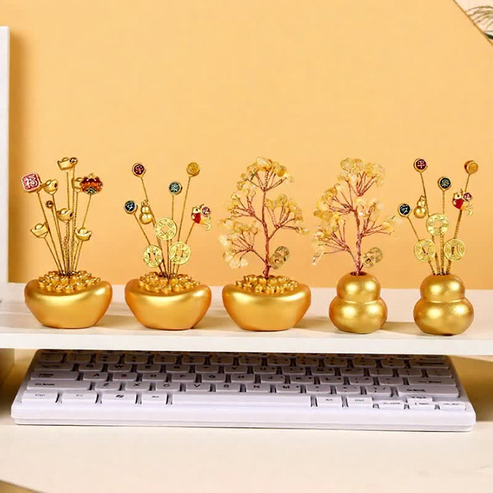 Buddha Stones Golden Ingot Treasure Bowl Good Fortune Tabletop Wealth & Fortune Symbols - image 15