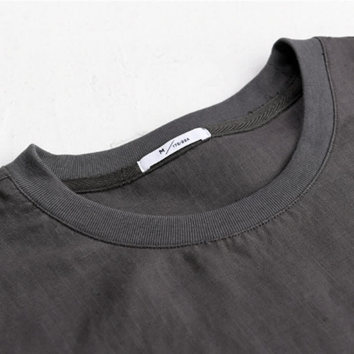 Buddha Stones Spring Fall Casual Minimalist Solid Men's Long Sleeve T-Shirts - image 9