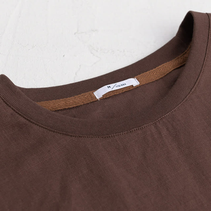 Buddha Stones Spring Fall Casual Minimalist Solid Men's Long Sleeve T-Shirts - image 2