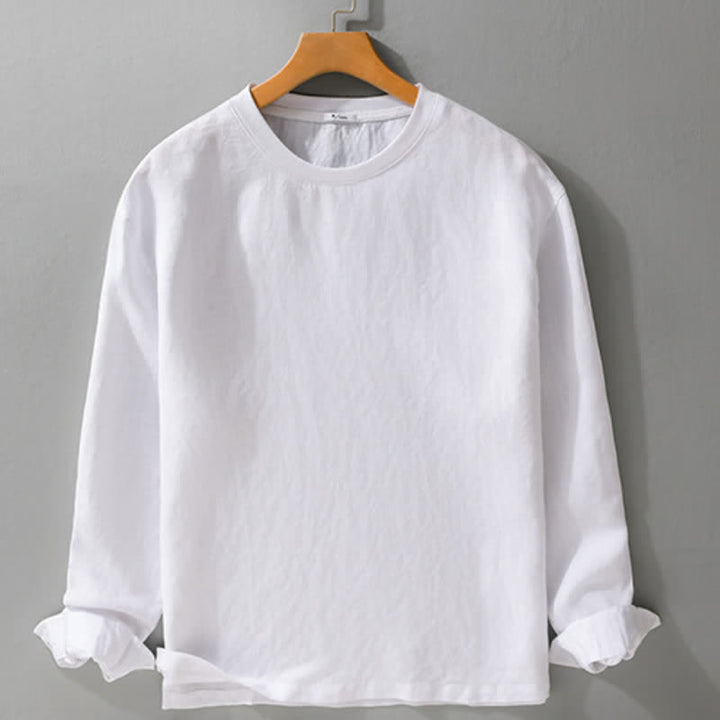 Buddha Stones Spring Fall Casual Minimalist Solid Men's Long Sleeve T-Shirts - image 12