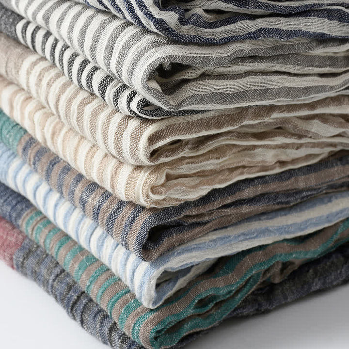 Buddha Stones Spring Fall Striped Color Block Stripe Tassel Travel Scarf - image 29