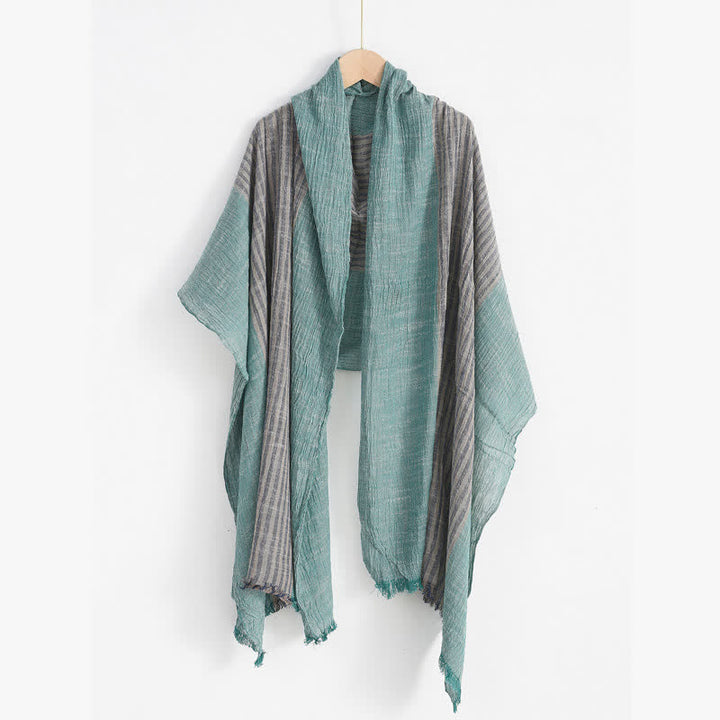 Buddha Stones Spring Fall Striped Color Block Stripe Tassel Travel Scarf - image 21