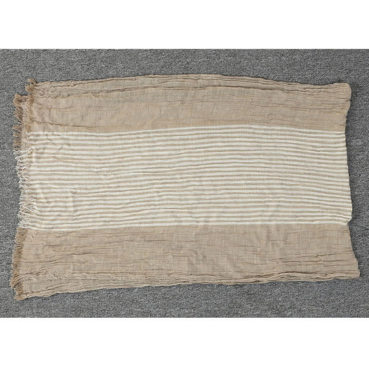 Buddha Stones Spring Fall Striped Color Block Stripe Tassel Travel Scarf - image 19
