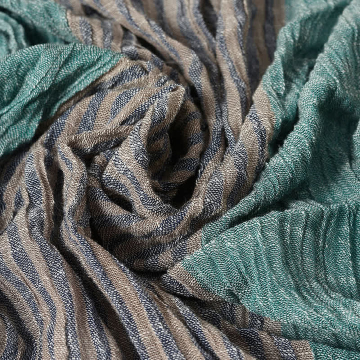 Buddha Stones Spring Fall Striped Color Block Stripe Tassel Travel Scarf - image 22