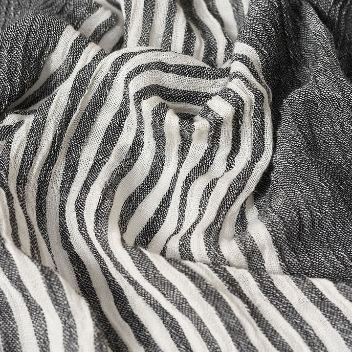 Buddha Stones Spring Fall Striped Color Block Stripe Tassel Travel Scarf - image 12
